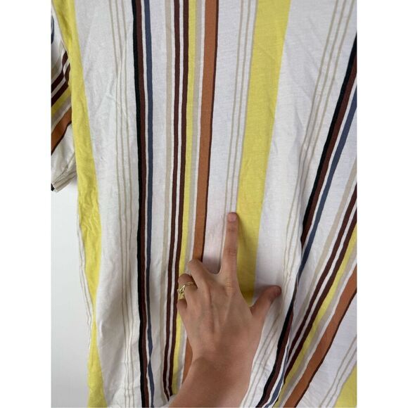 PAC Cares Pacsun Ringer Vintage Style Vertical Stripe Tight Semi Cropped Tee S - Picture 2 of 8